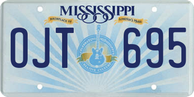 MS license plate OJT695