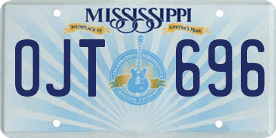 MS license plate OJT696