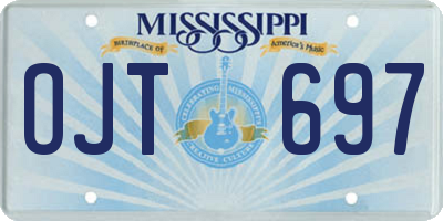 MS license plate OJT697