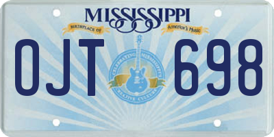 MS license plate OJT698