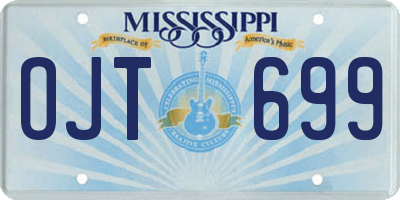 MS license plate OJT699