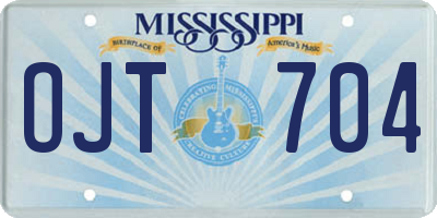 MS license plate OJT704