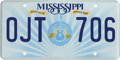 MS license plate OJT706