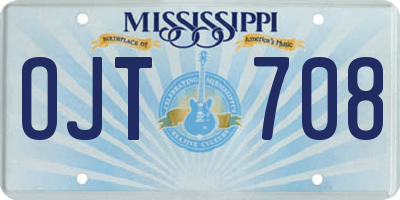 MS license plate OJT708