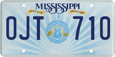 MS license plate OJT710