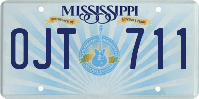 MS license plate OJT711