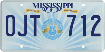 MS license plate OJT712