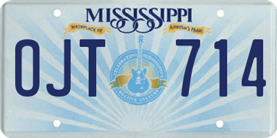 MS license plate OJT714
