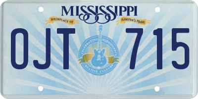 MS license plate OJT715