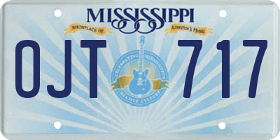 MS license plate OJT717
