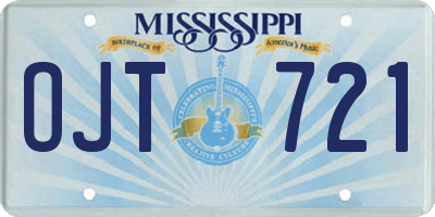 MS license plate OJT721