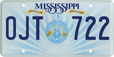 MS license plate OJT722