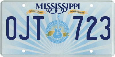 MS license plate OJT723