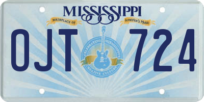 MS license plate OJT724
