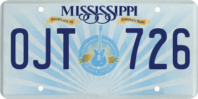 MS license plate OJT726