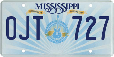 MS license plate OJT727