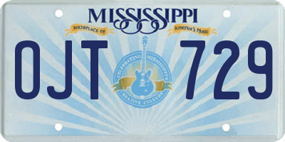 MS license plate OJT729