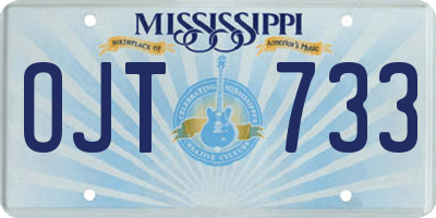 MS license plate OJT733