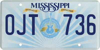 MS license plate OJT736