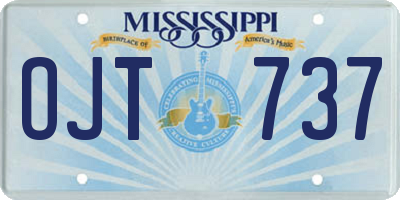 MS license plate OJT737