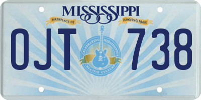 MS license plate OJT738
