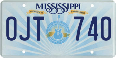 MS license plate OJT740