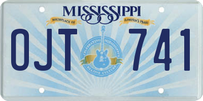 MS license plate OJT741