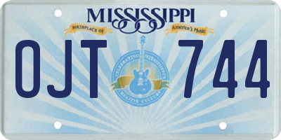 MS license plate OJT744