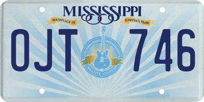 MS license plate OJT746