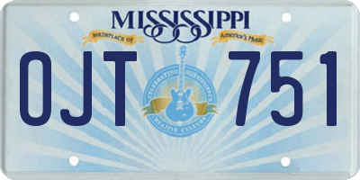 MS license plate OJT751