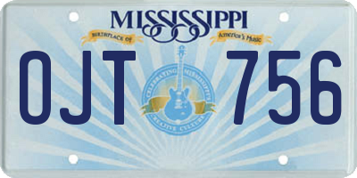 MS license plate OJT756