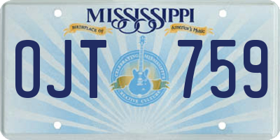 MS license plate OJT759