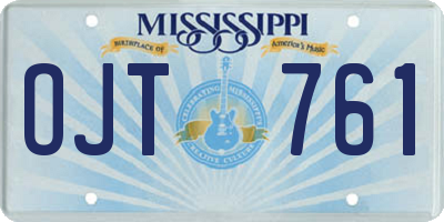 MS license plate OJT761