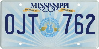 MS license plate OJT762