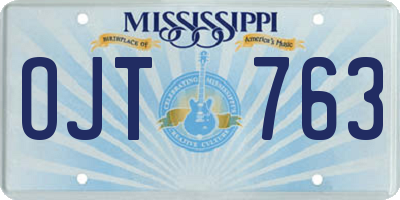 MS license plate OJT763