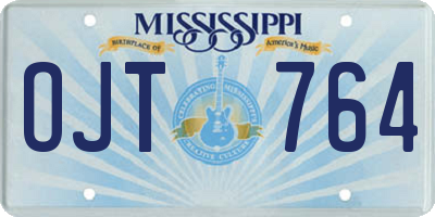 MS license plate OJT764