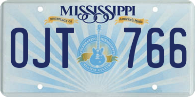 MS license plate OJT766