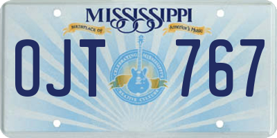 MS license plate OJT767