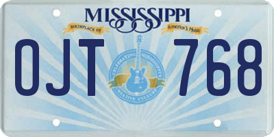MS license plate OJT768