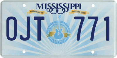 MS license plate OJT771