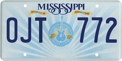 MS license plate OJT772
