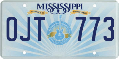 MS license plate OJT773