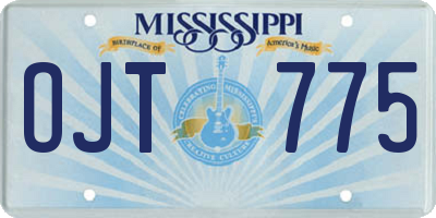 MS license plate OJT775