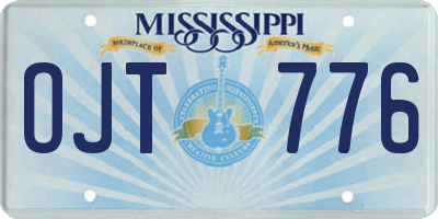 MS license plate OJT776