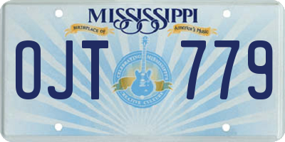 MS license plate OJT779