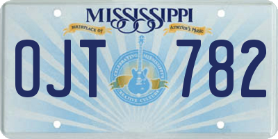 MS license plate OJT782