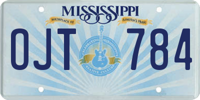 MS license plate OJT784