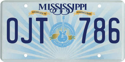 MS license plate OJT786