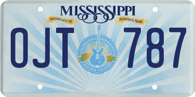 MS license plate OJT787