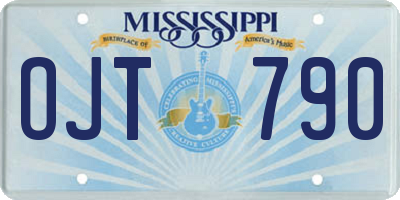 MS license plate OJT790